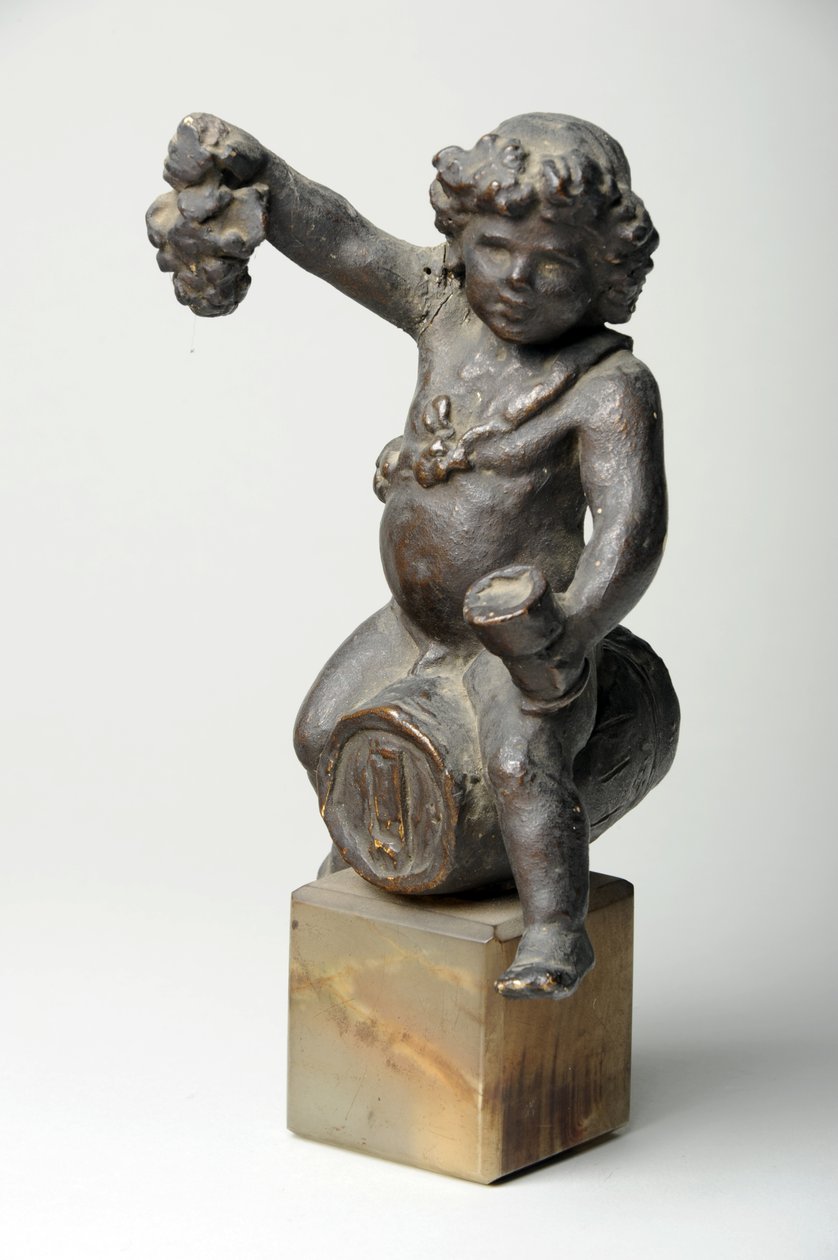 Şarap fıçısında Cherub (boyalı sıva) by William Hamo Thornycroft