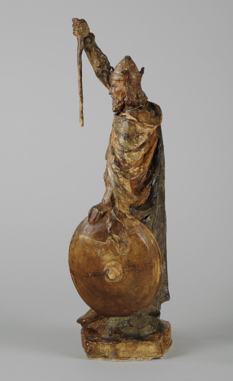 Büyük Alfred Heykeli için maket, c.1901 (boyalı sıva) (ayrıca bkz. 876154-5) by William Hamo Thornycroft