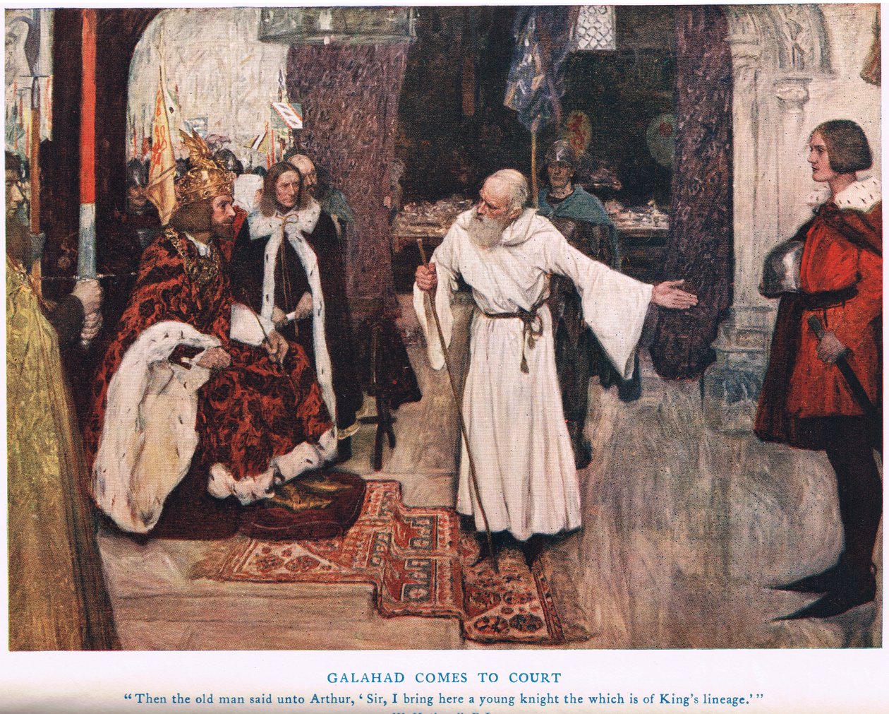 Galahad Saray'a geliyor, 'Kral Arthur'dan bir örnek by William Hatherell
