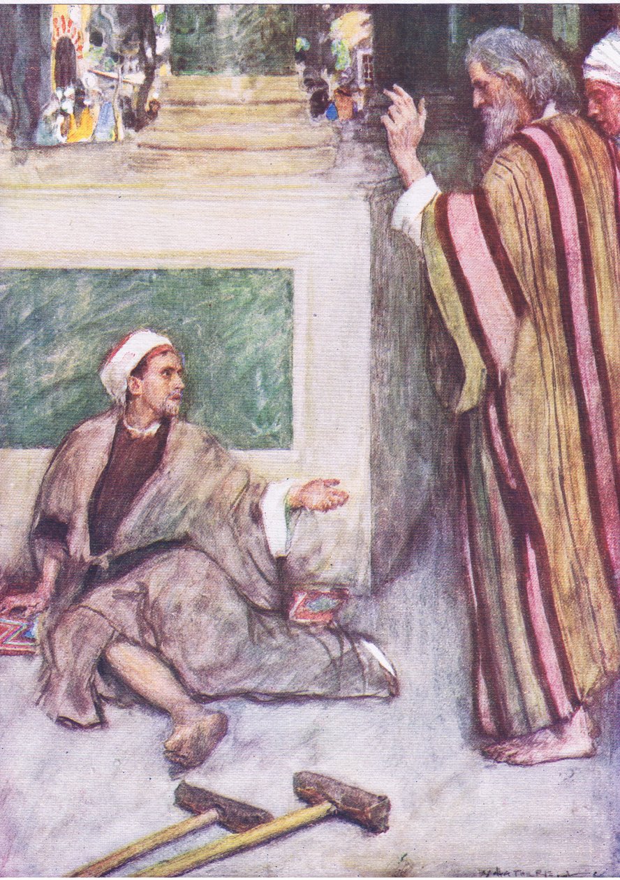 Peter ve John topal adamı iyileştiriyor, Hodder & Stoughton tarafından yayınlanan The Bible Story, c.1930 by William Hatherell