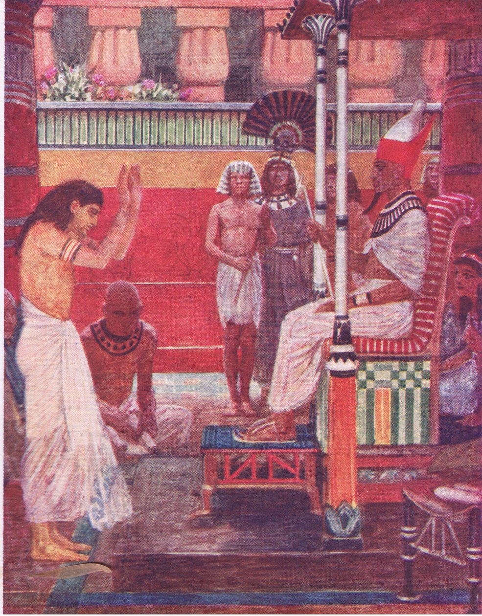 Firavun rüyasını bilge adamlara, Hodder & Stoughton tarafından yayınlanan The Bible Story, c.1930