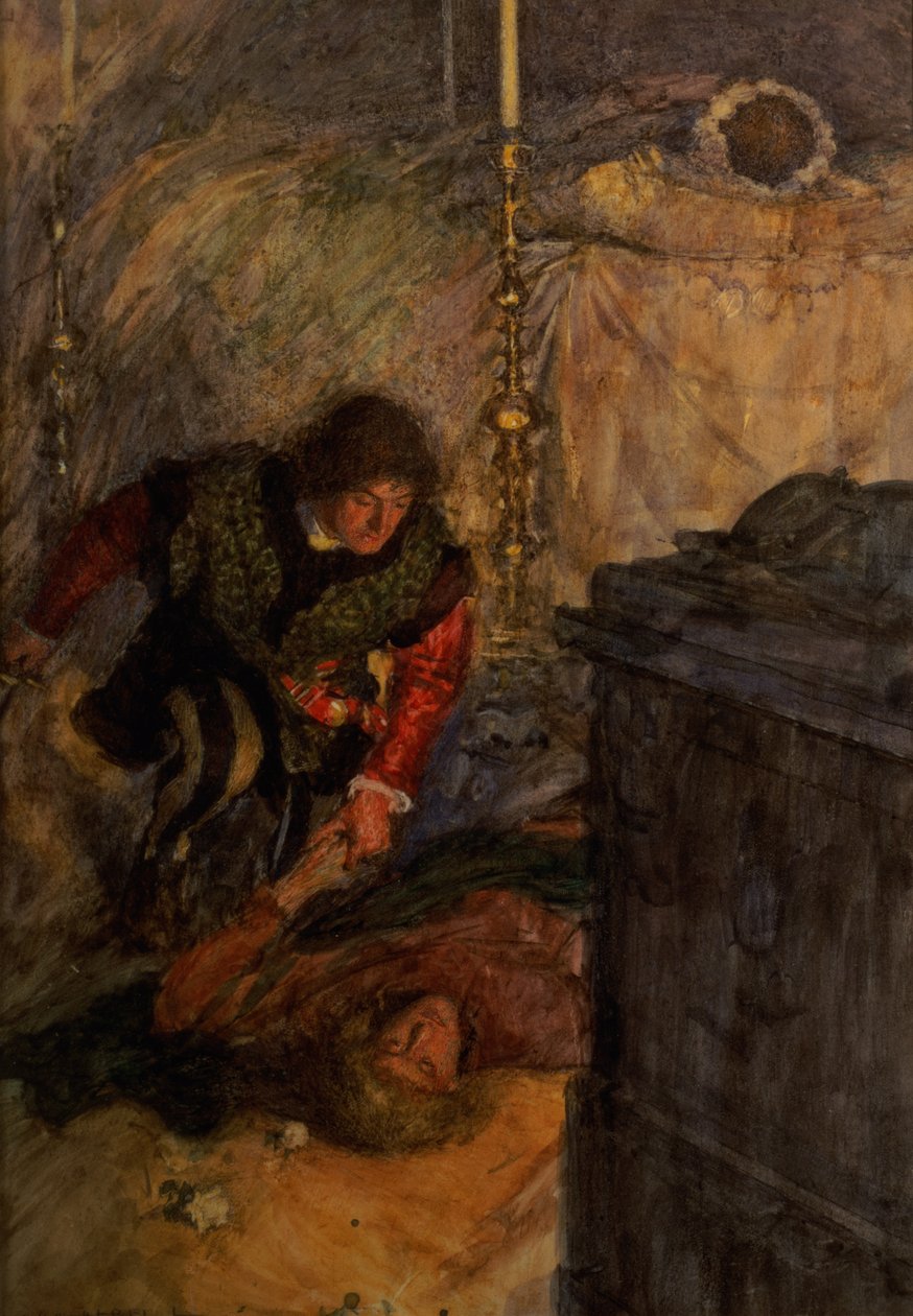 Romeo ve Juliet, Act V Scene 4 (kağıt üzerine sulu boya) by William Hatherell