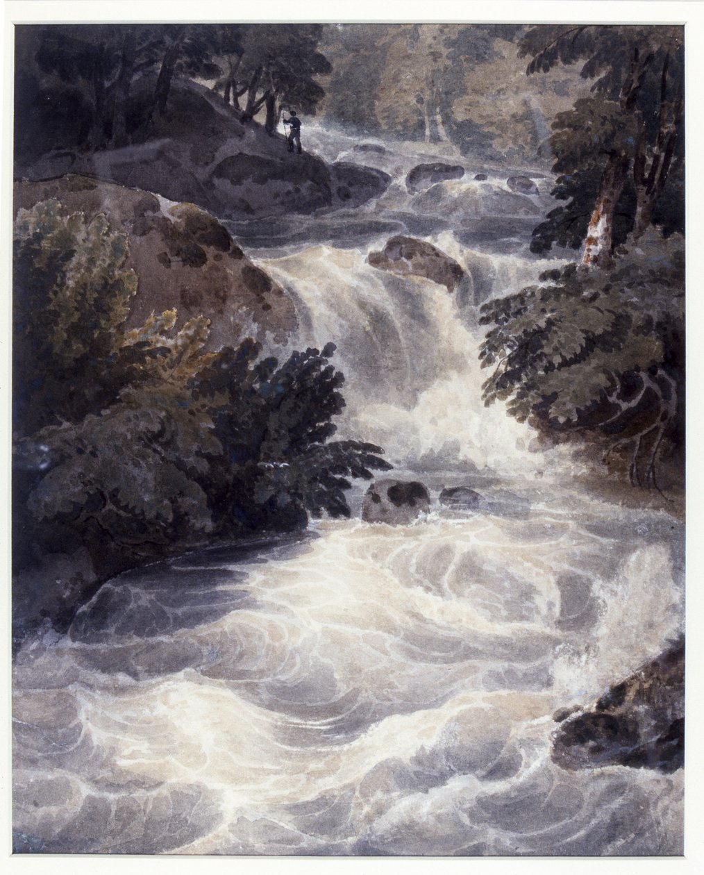 1807 bir pencereden görülen Ambleside de Şelale, by William Havell