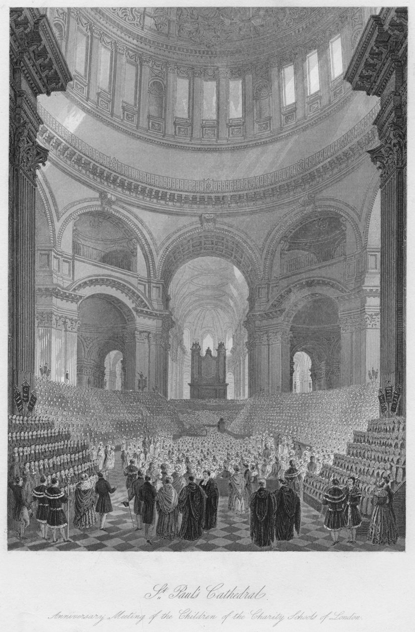 St Paul Katedrali. Londra Yardım Okullarının Çocuklarının Yıldönümü Toplantısı, c1841 by William Haydon Fuge