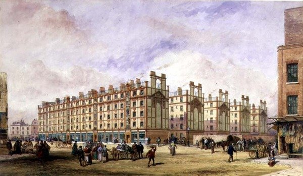 Esnaf Konutları, Petticoat Meydanı, Londra (suluboya) by William Haywood