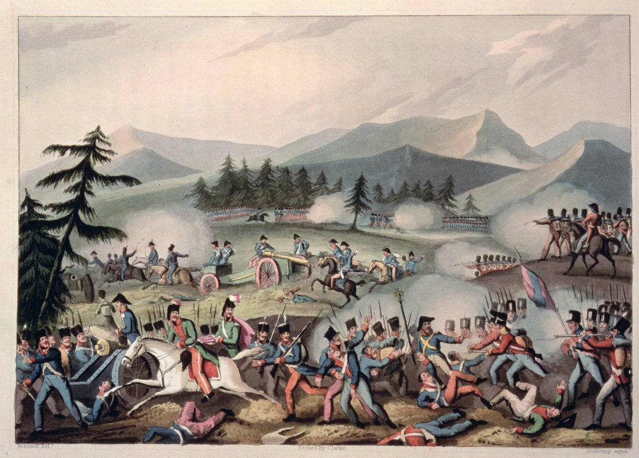 Barrosa Muharebesi, 5 Mart 1811, I. Clarke tarafından kazınmış, M. Dubourg tarafından sulandırılmış, 1811 (aquatint) by William Heath