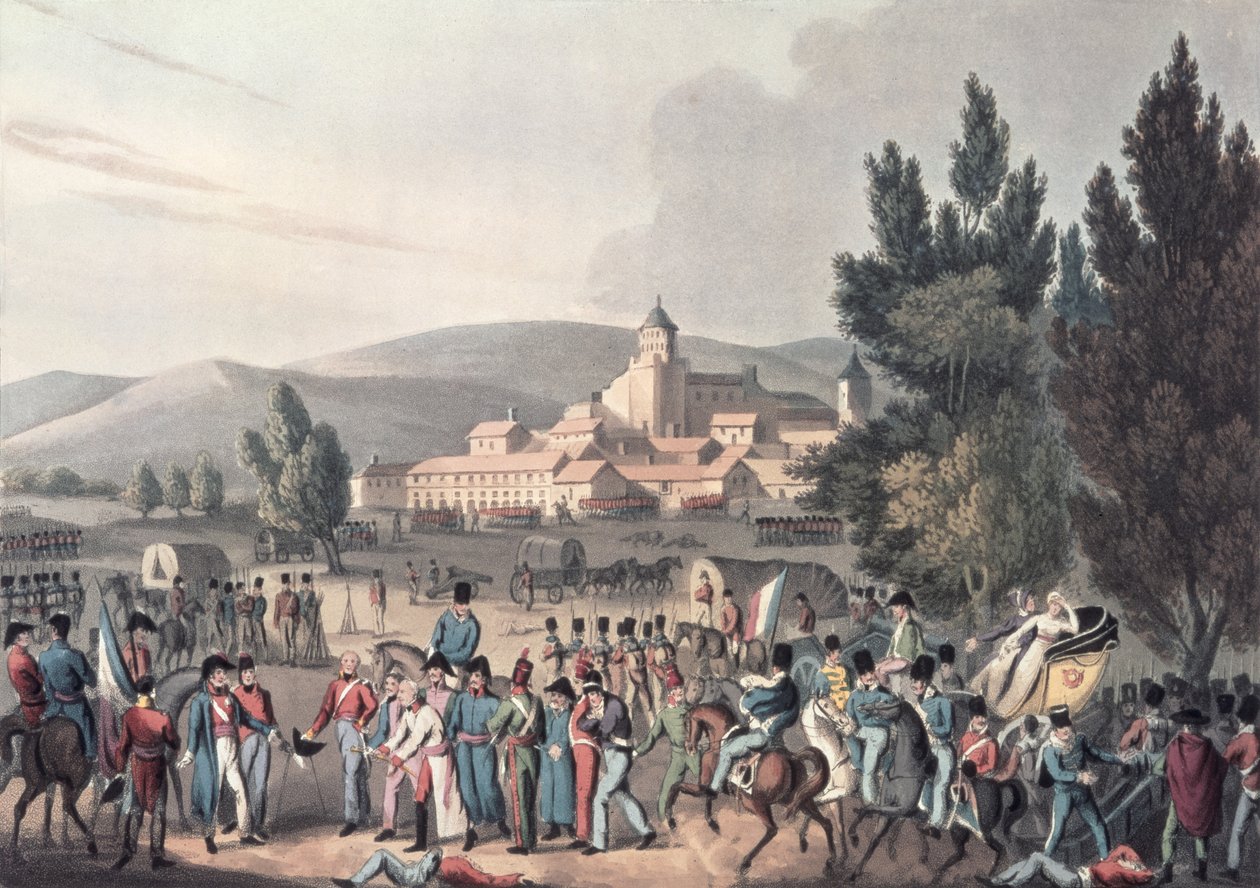 Vittoria Savaşı, 1813, Mahkumları Getirmek, I. Clarke tarafından kazınmış, M. DuBourg (aquatint) tarafından sulandırılmış by William Heath