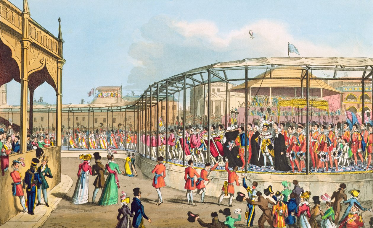 George IV'ün taç giyme töreni, 1821 (aquatint) by William Heath