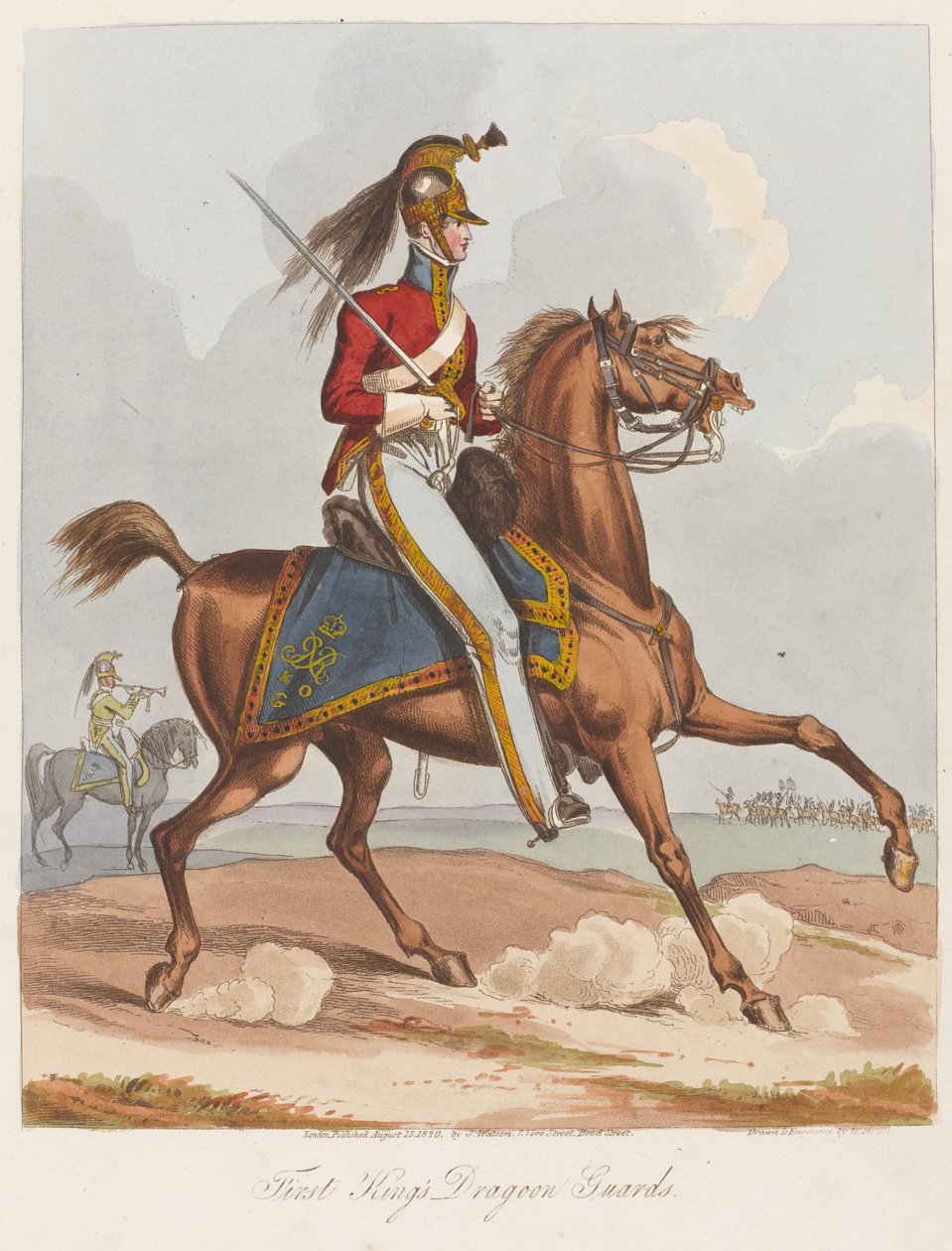 First Kings Dragoon Muhafızları, 1820 (renkli aquatint) by William Heath