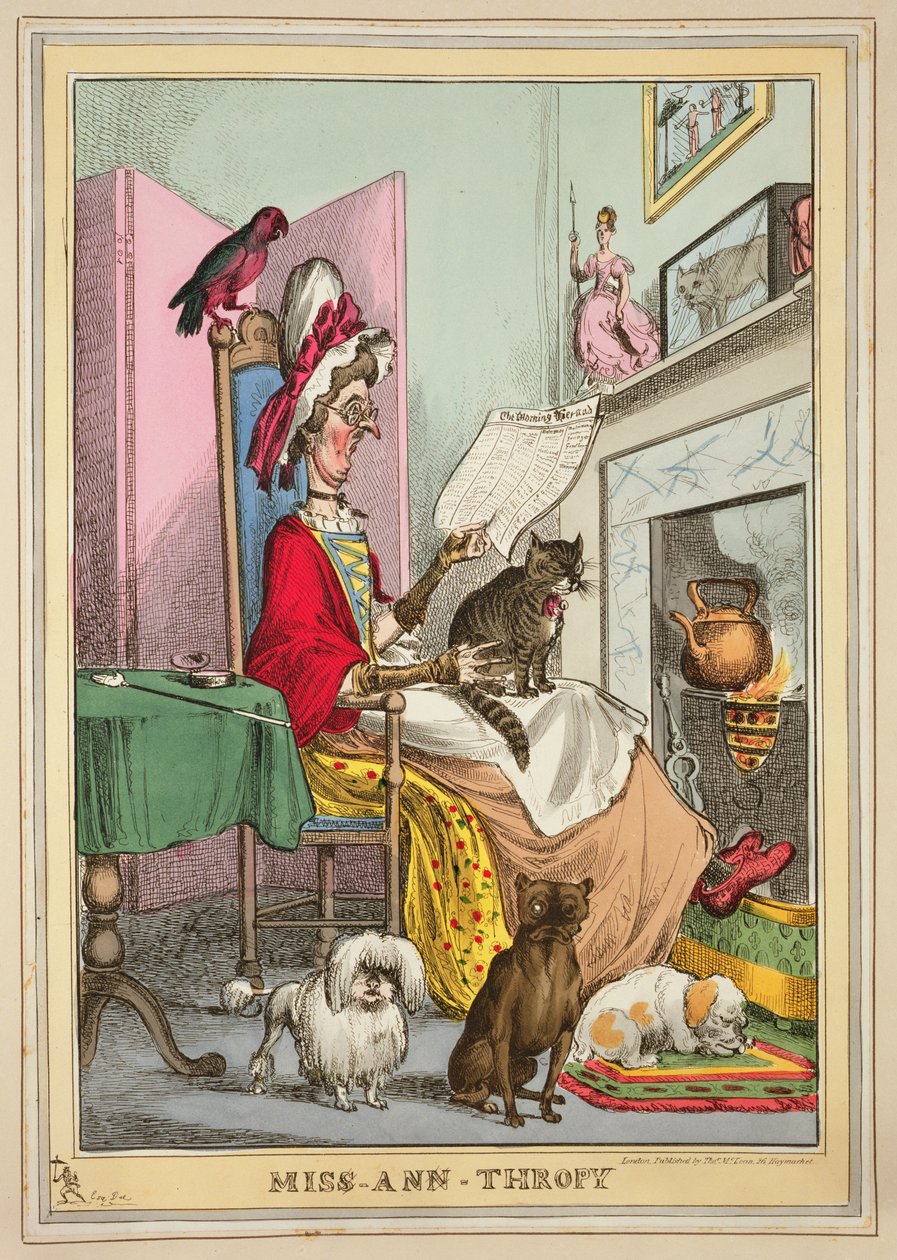 Miss-Ann-Thropy, Thomas McLean, Londra tarafından yayınlandı (renkli gravür) by William Heath