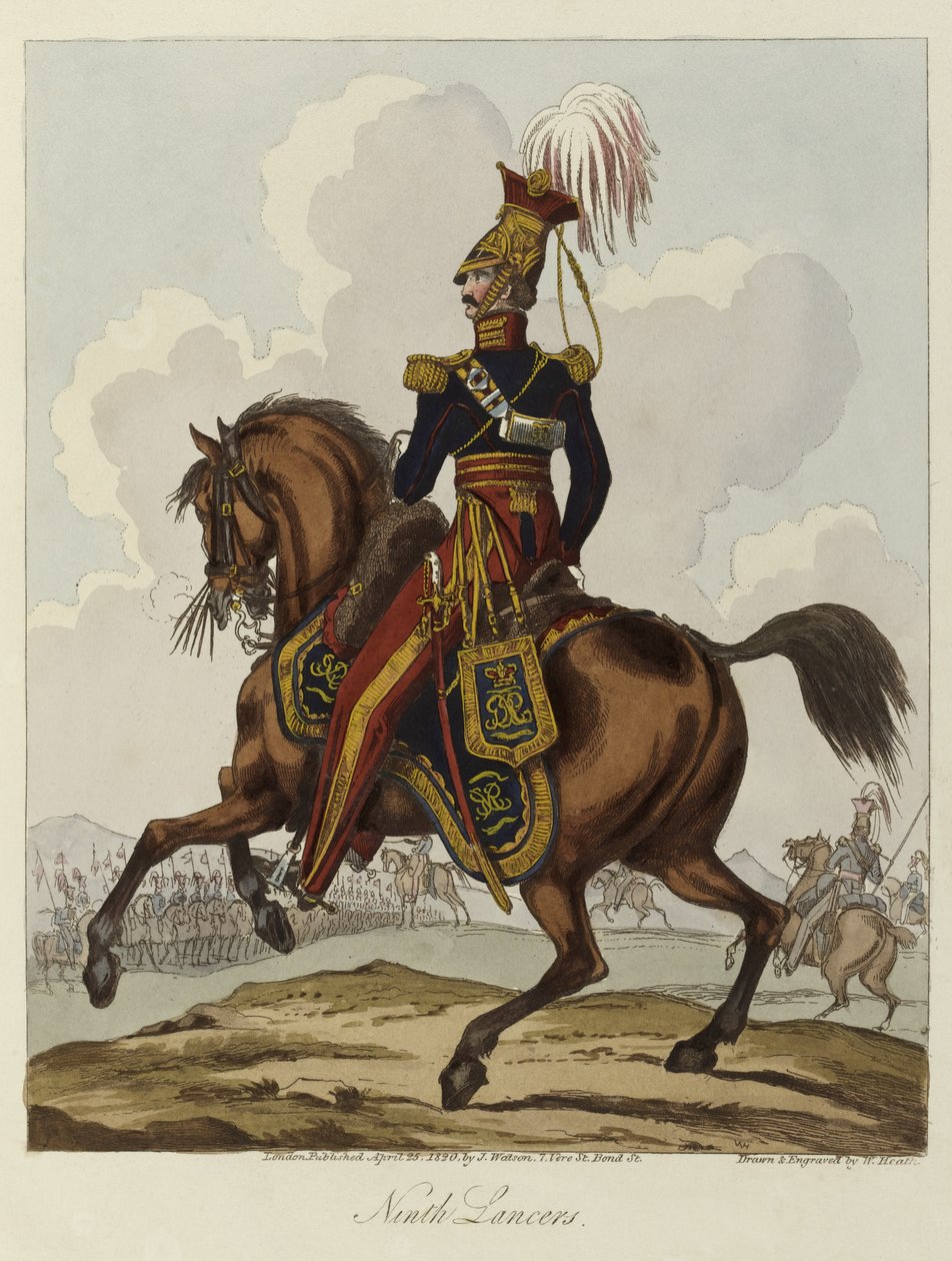 Dokuzuncu Hussars, 1820 (renkli aquatint) by William Heath