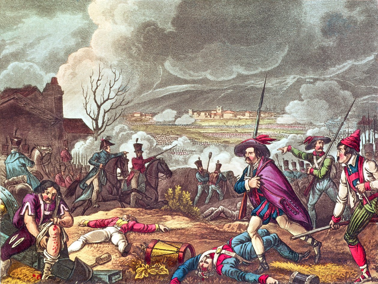 Toulouse Muharebesi, 10 Nisan 1814, J.C.Stadler (fl. 1780-1812) (aquatint) tarafından gravür by William Heath