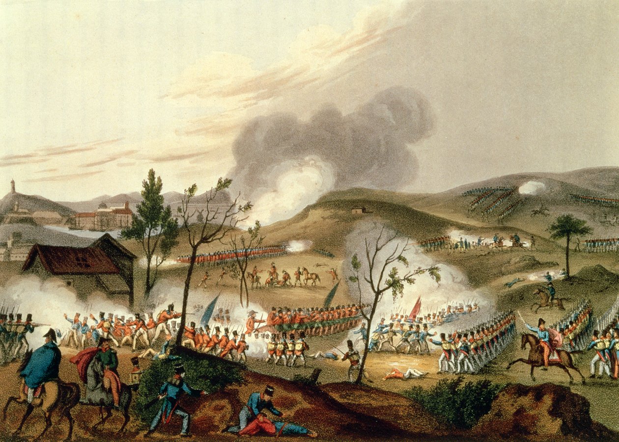 Waterloo Savaşı, 18 Haziran 1815 (aquatint) by William Heath