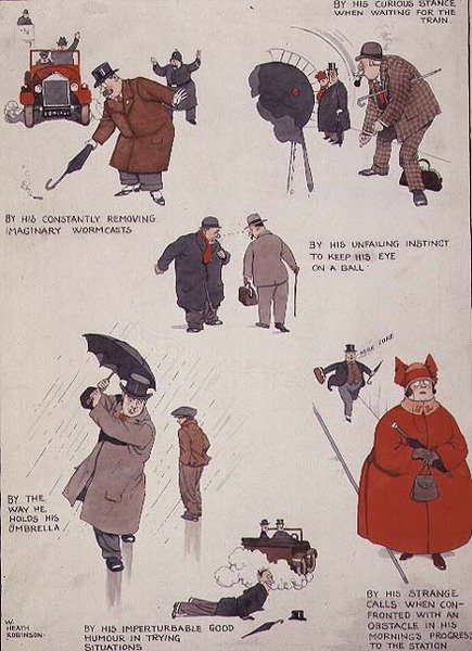 Sokaktaki sıradan bir adamdan gerçek golfçünüzü nasıl anlayabilirsiniz? by William Heath Robinson