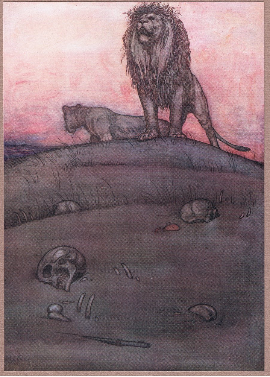 Veldt tarafında kum sürüklenme üzerinde by William Heath Robinson