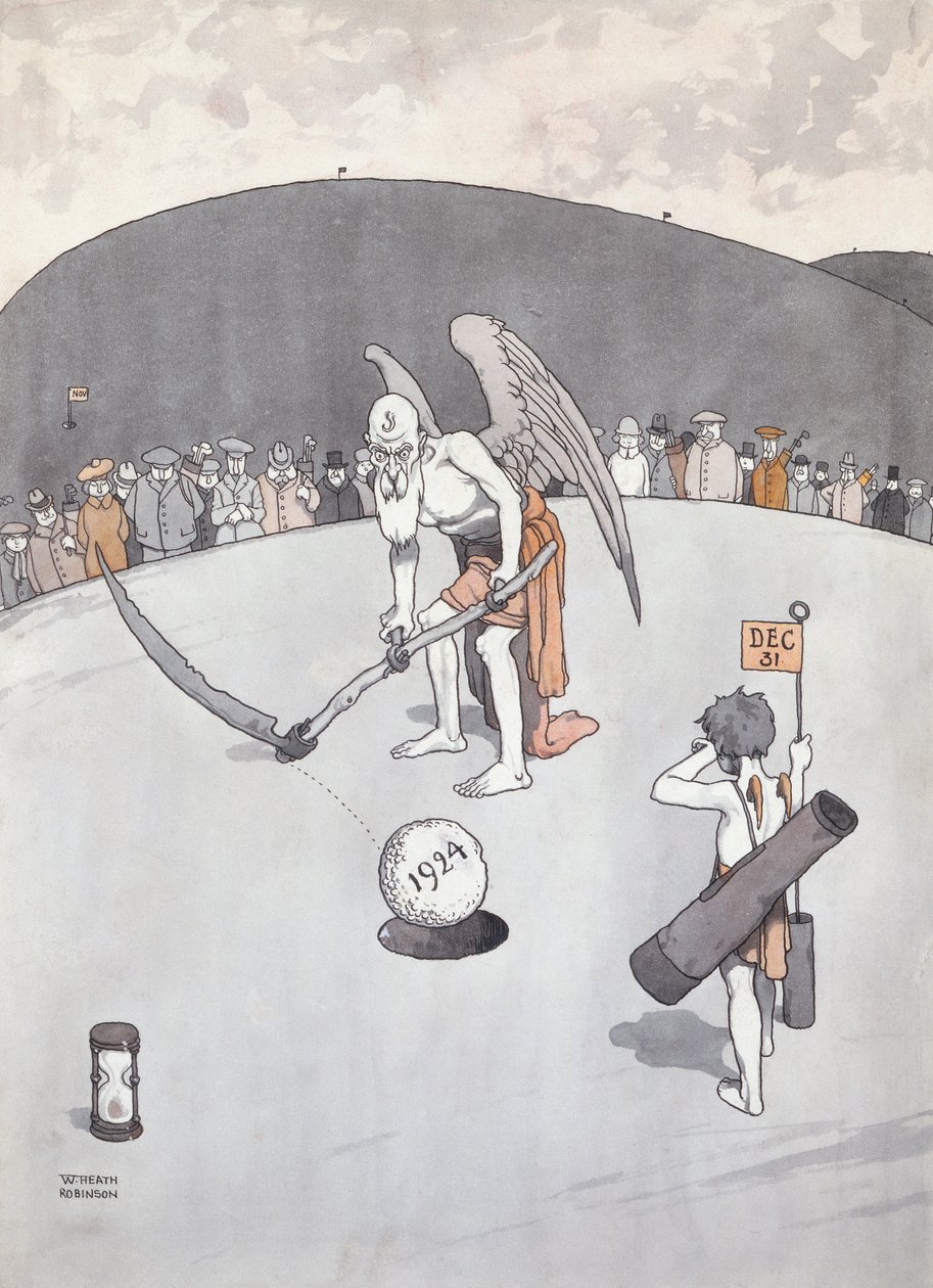Eski Deliği Çıkarma (kalem ve mürekkep) by William Heath Robinson