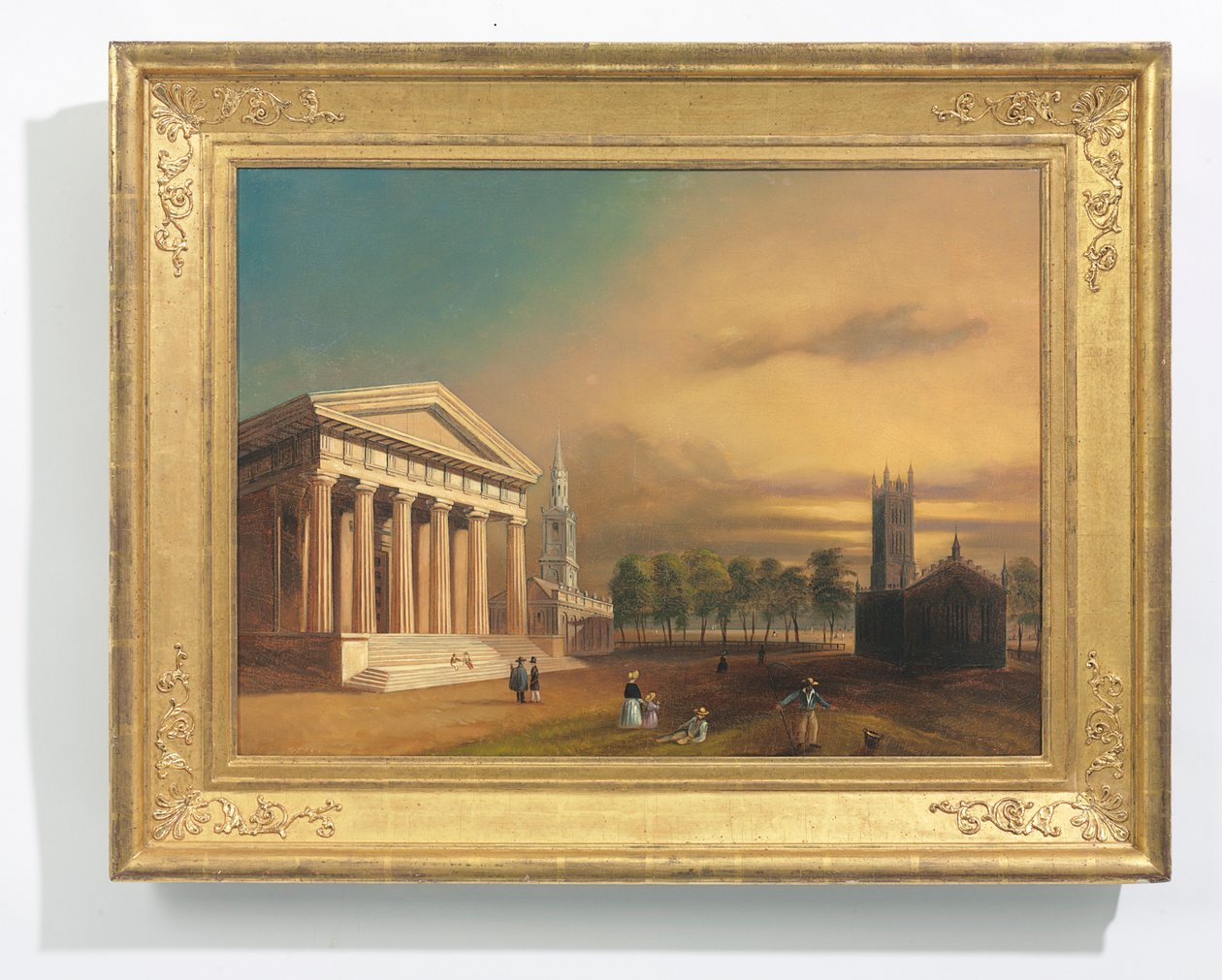 Gotik Kilise, New Haven (tuval üzerine yağlı boya) by William Henry (after) Bartlett