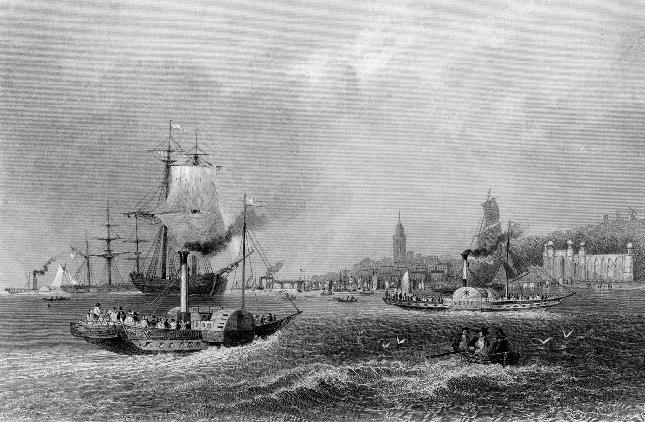 Gravesend, Henry Adlard tarafından gravür, 1830 dolayları (gravür) by William Henry (after) Bartlett