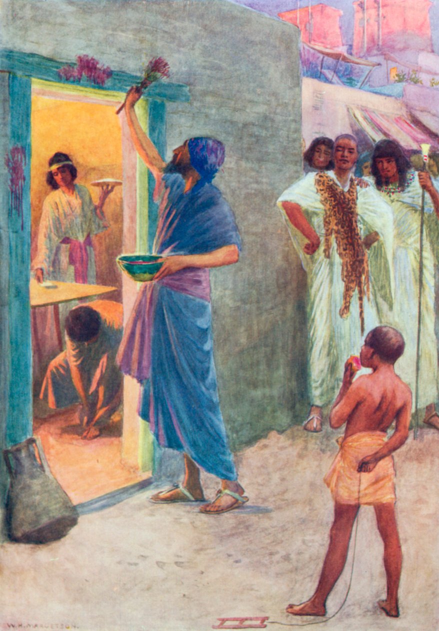 İlk Fısıh Bayramı (renkli taş baskı) by William Henry (after) Margetson