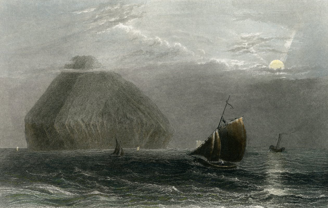 Ailsa Craig, J. T. Willmore tarafından oyulmuş (el renkli gravür) by William Henry Bartlett