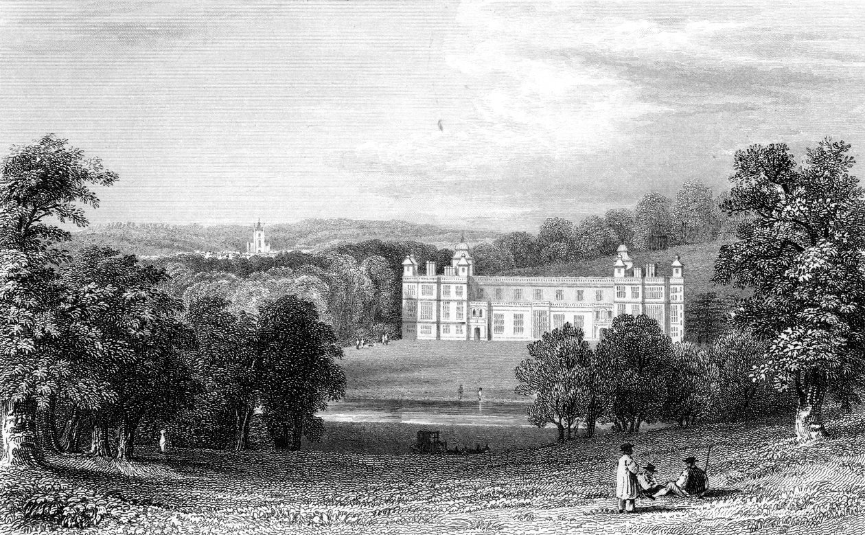 Audley End, Essex, Henry Adlard tarafından kazınmış, 1832 by William Henry Bartlett