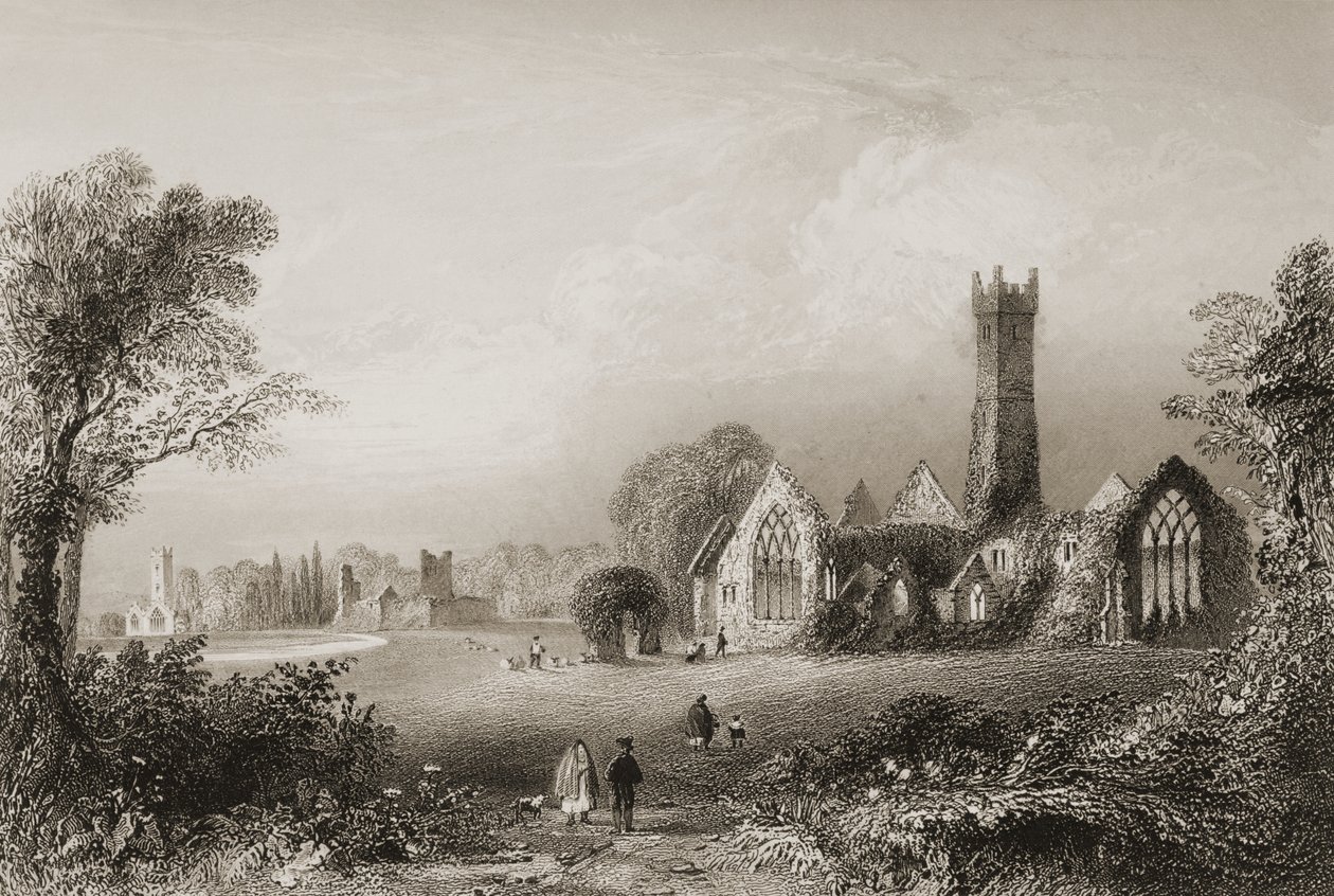 Augustinian Manastırı, Adare, County Limerick, İrlanda, George Virtue, 1860