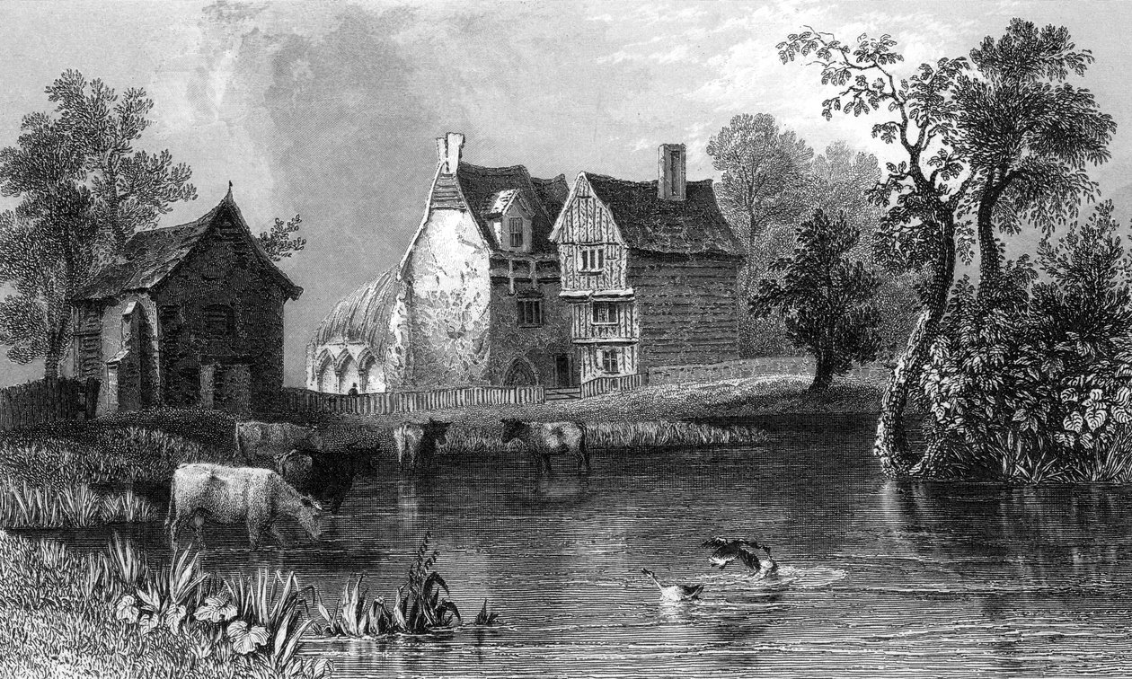 Charles Mottram tarafından oyulmuş Maldon, Essex yakınlarındaki Beleigh Manastırı, 1832 by William Henry Bartlett