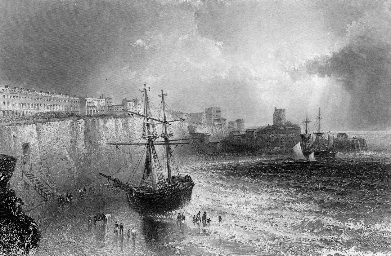 Broadstairs, Kent, Robert Brandard tarafından kazınmış, 1842 by William Henry Bartlett