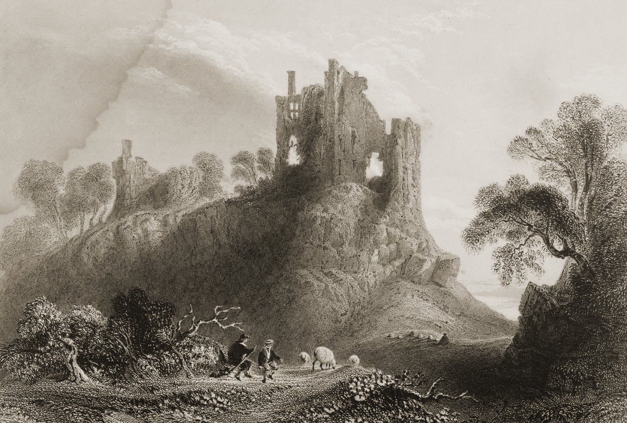 Carrigogunnell Kalesi, Limerick yakınlarında, County Limerick, İrlanda, George Virtue, 1860