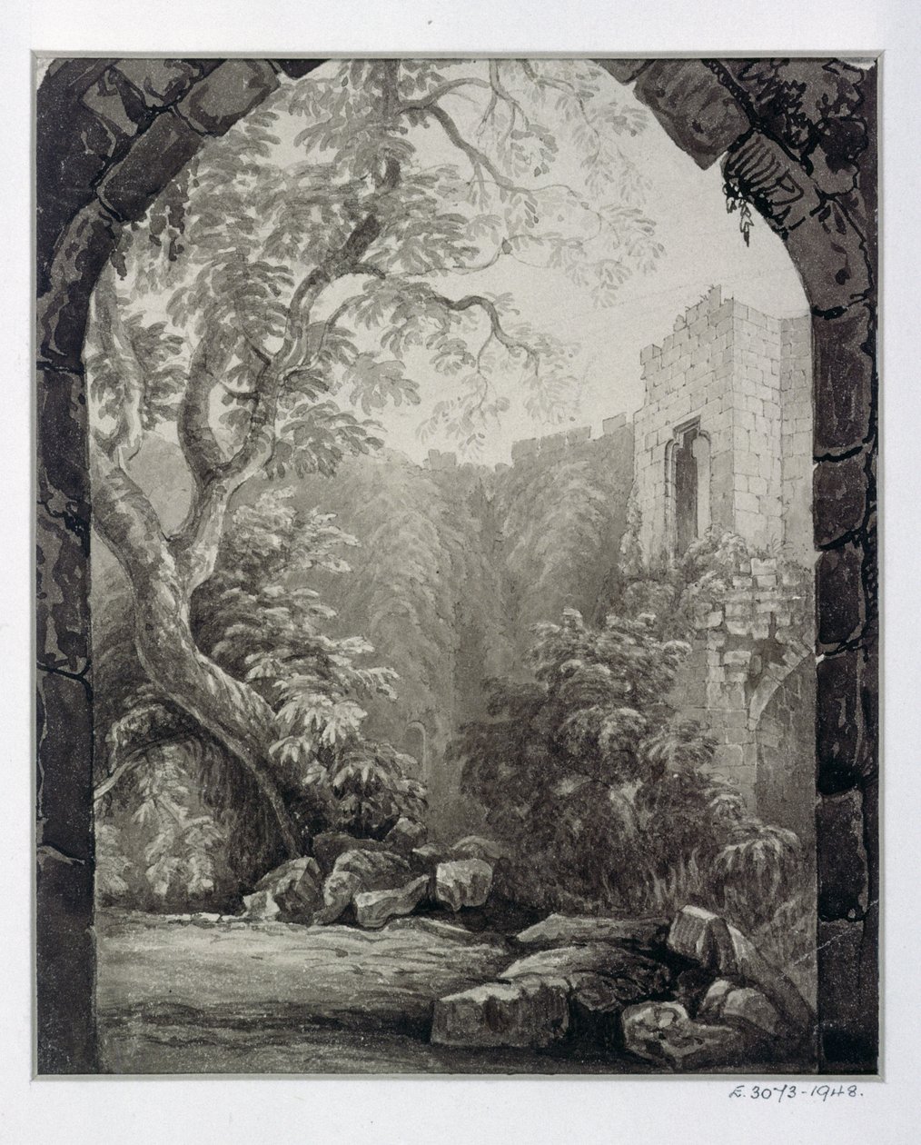 Cliffords Tower, York, Interior, 1827  by William Henry Bartlett