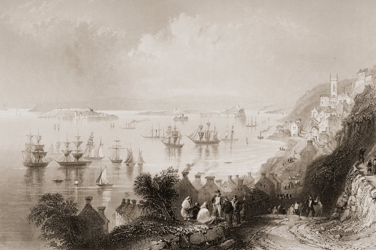 Cobh Limanı, Cork, İrlanda, George Virtue, 1860