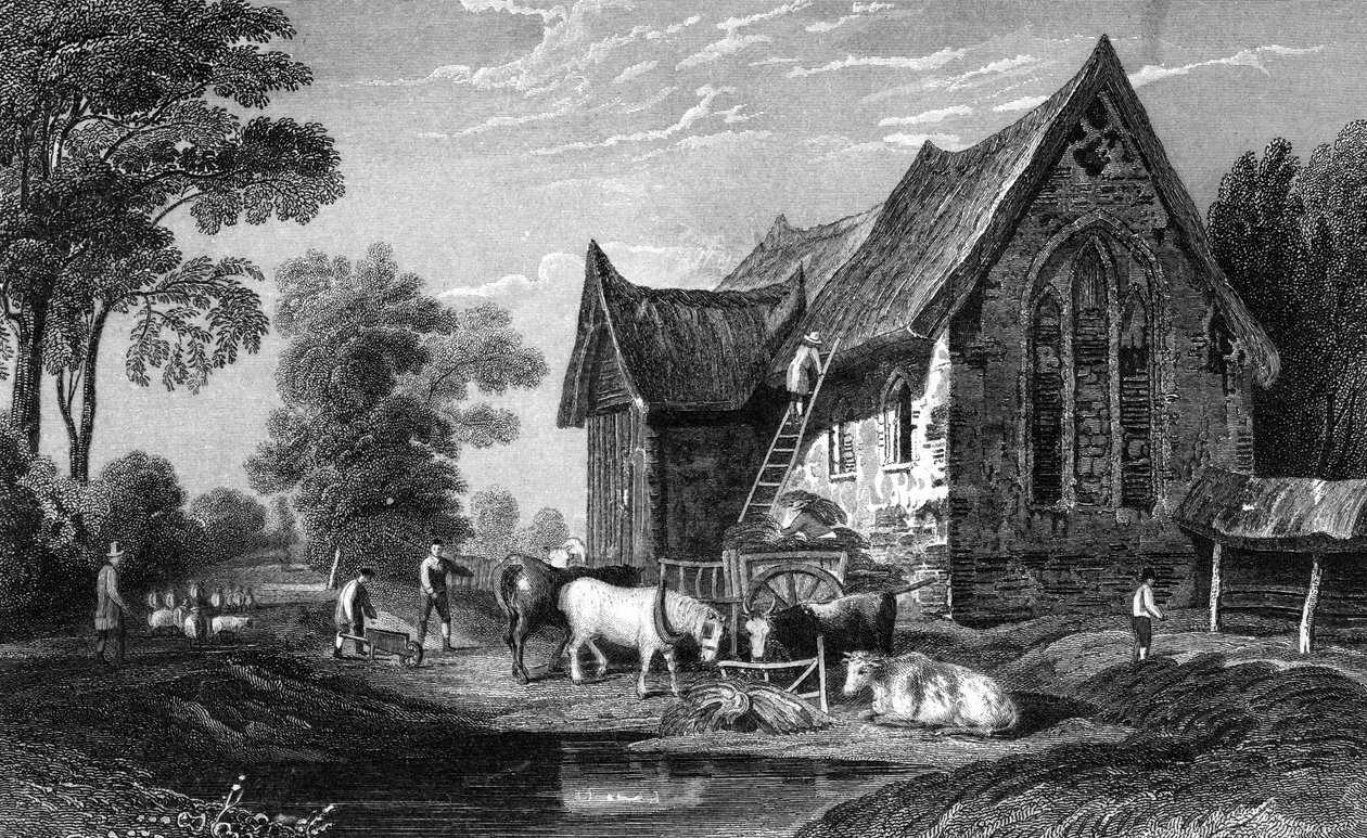 Coggeshall Manastırı, Essex, George Virtue tarafından yayınlandı, 1833 by William Henry Bartlett