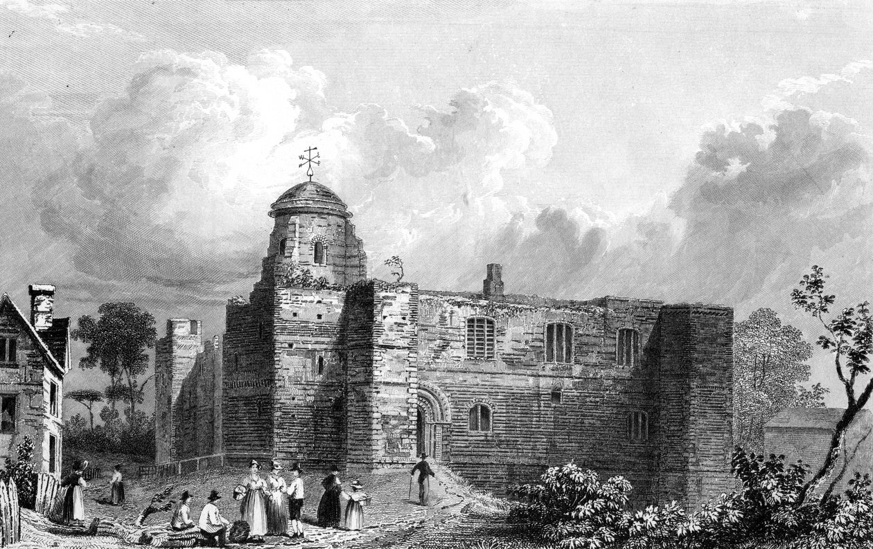 Colchester Castle, Essex, John Carr Armytage tarafından kazınmış, 1832 by William Henry Bartlett