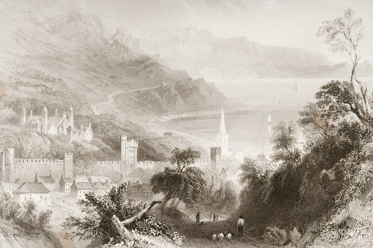 Glenarm, County Antrim, Kuzey İrlanda, George Virtue, 1860