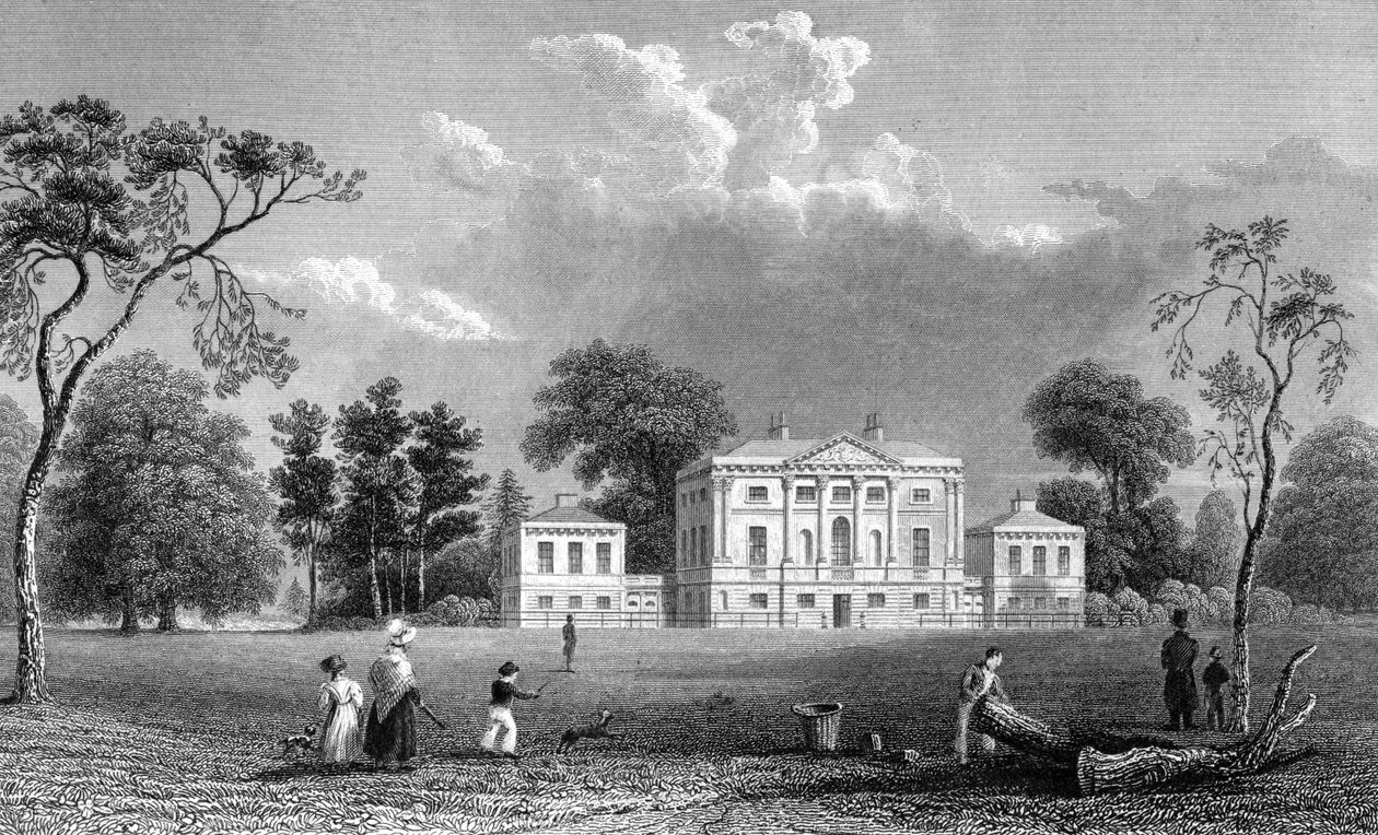Hare Hall, Essex, E. Young tarafından kazınmış, 1833 by William Henry Bartlett