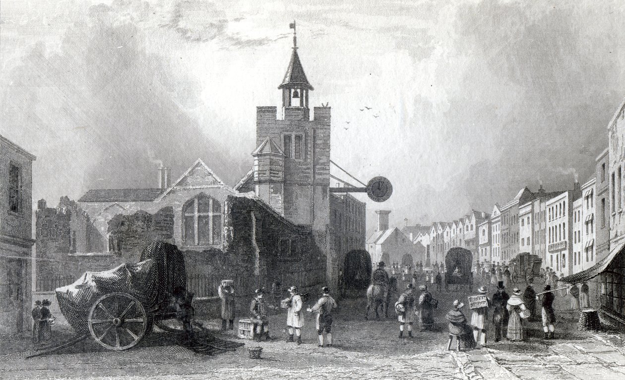 Aziz Nikolaos Kilisesi, Colchester, Essex, Charles Mottram tarafından oyulmuş, 1831 (gravür) by William Henry Bartlett