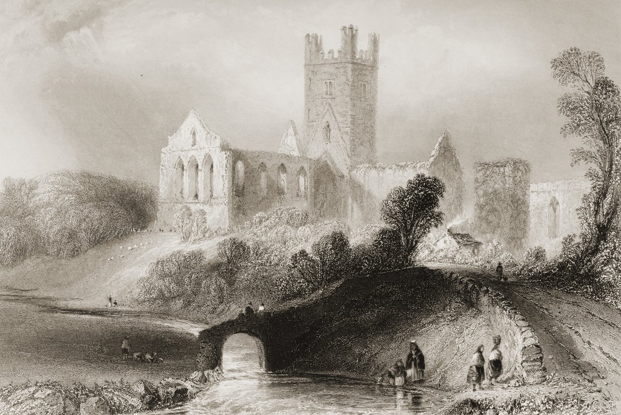 Jerpoint Manastırı, County Kilkenny, İrlanda, George Virtue, 1860