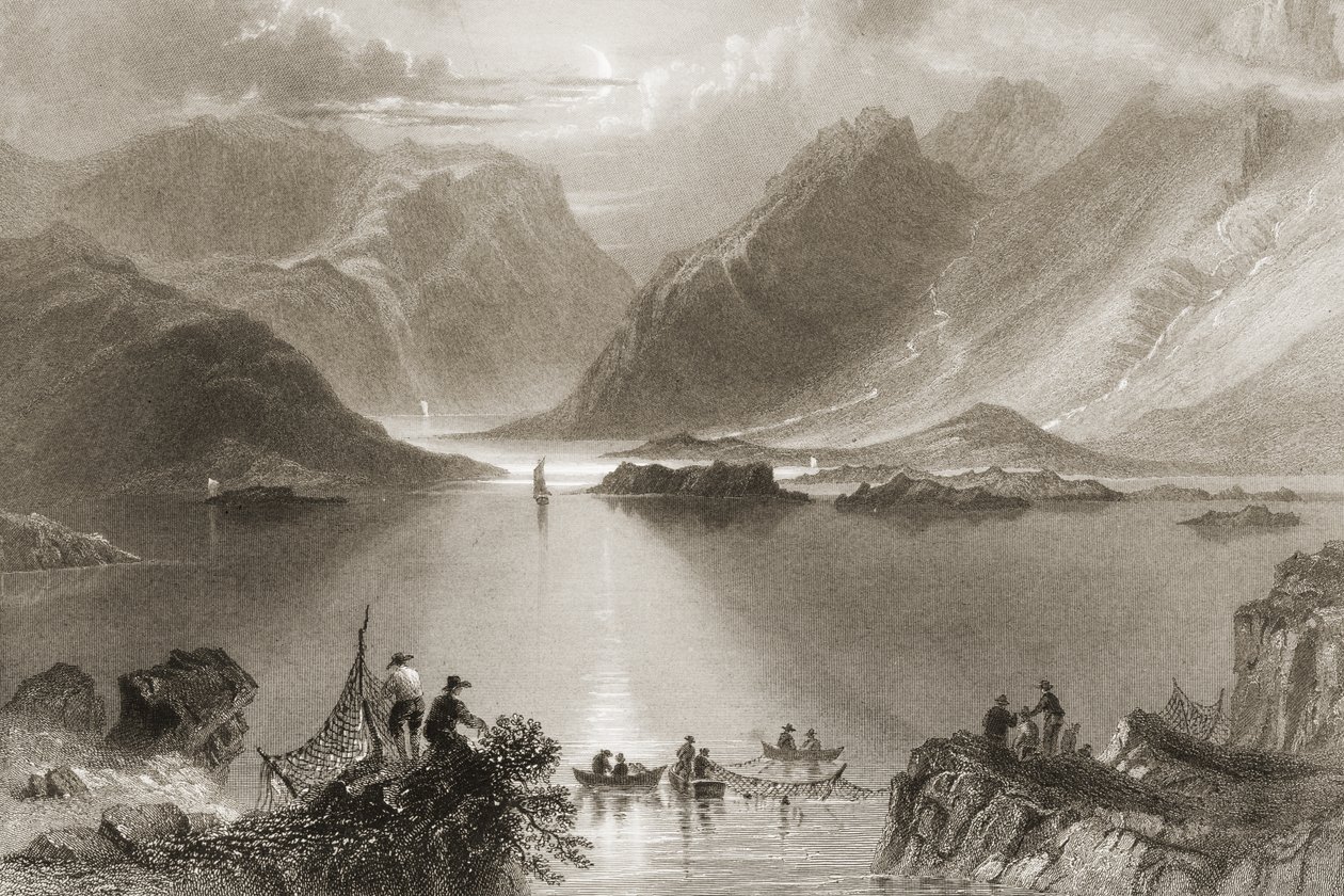Killary Limanı, Mayo İlçesi, İrlanda, George Virtue, 1860