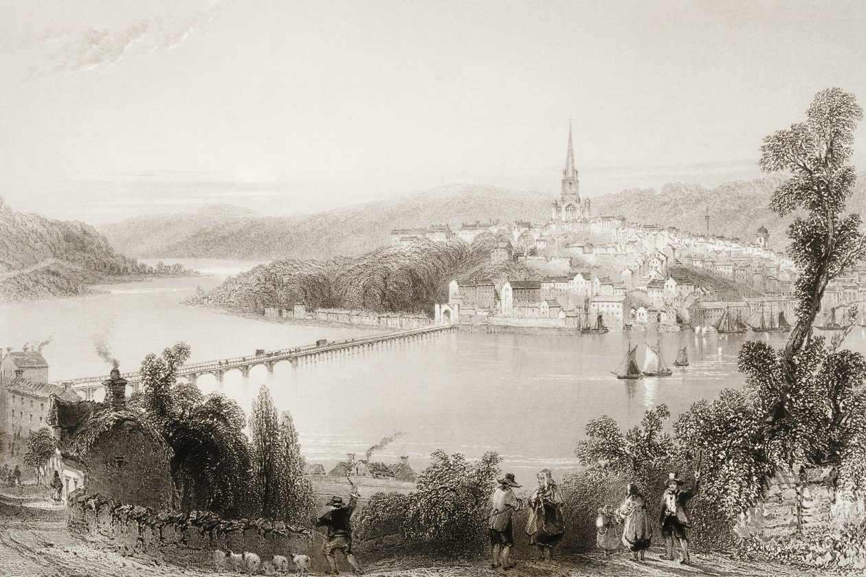 Londonderry, County Londonderry, Kuzey İrlanda, George Virtue, 1860