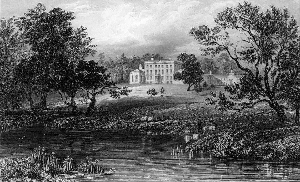 Mistley Hall, Essex, John Carr Armytage tarafından kazınmış, 1832 by William Henry Bartlett