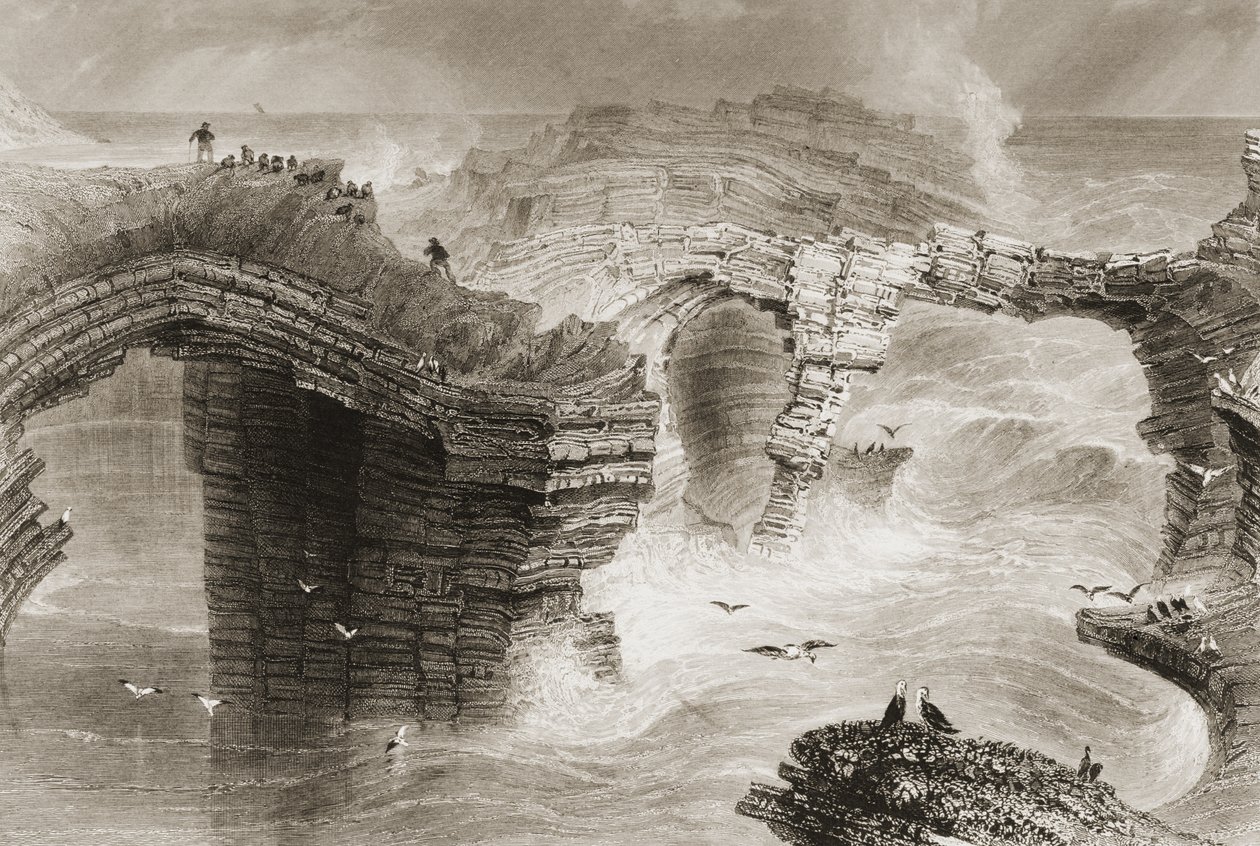 Kilkee, County Clare, İrlanda yakınlarındaki Doğal Köprüler, 