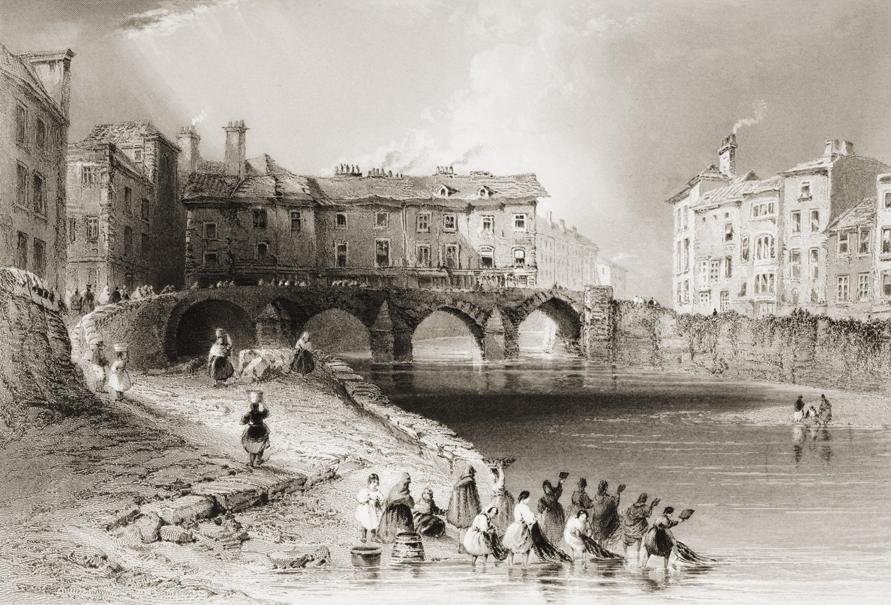 Eski Baal Köprüsü, Limerick, İrlanda, George Virtue, 1860