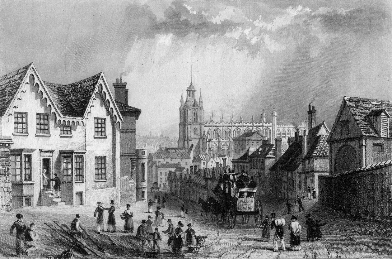 Safran Walden, Essex, Charles Mottram tarafından kazınmış, 1832 by William Henry Bartlett