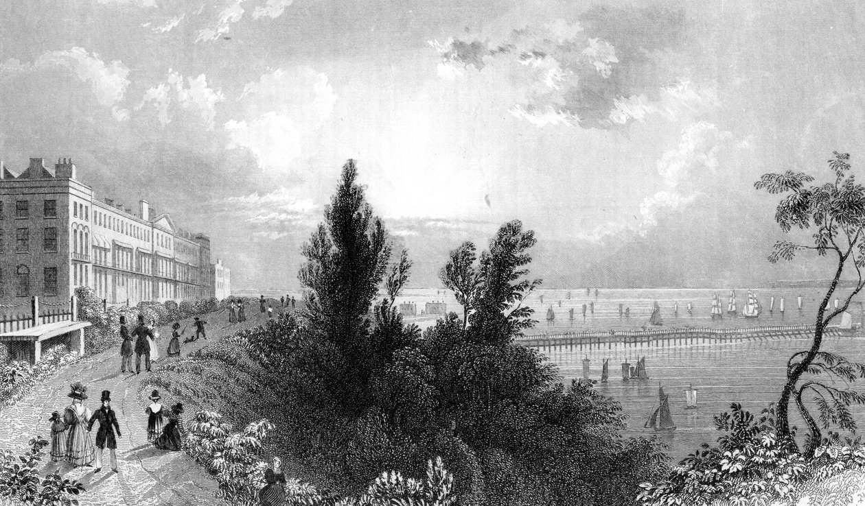 Southend Terrace, Essex, engraved by Henry Wallis, 1832  by William Henry Bartlett