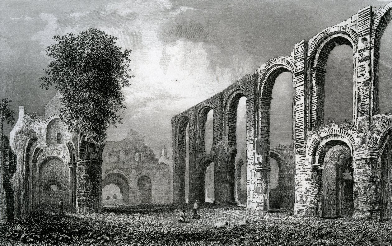 St. Botolph Manastırı Kilisesi, Colchester, Essex, John Rogers tarafından oyulmuş, 1832 by William Henry Bartlett