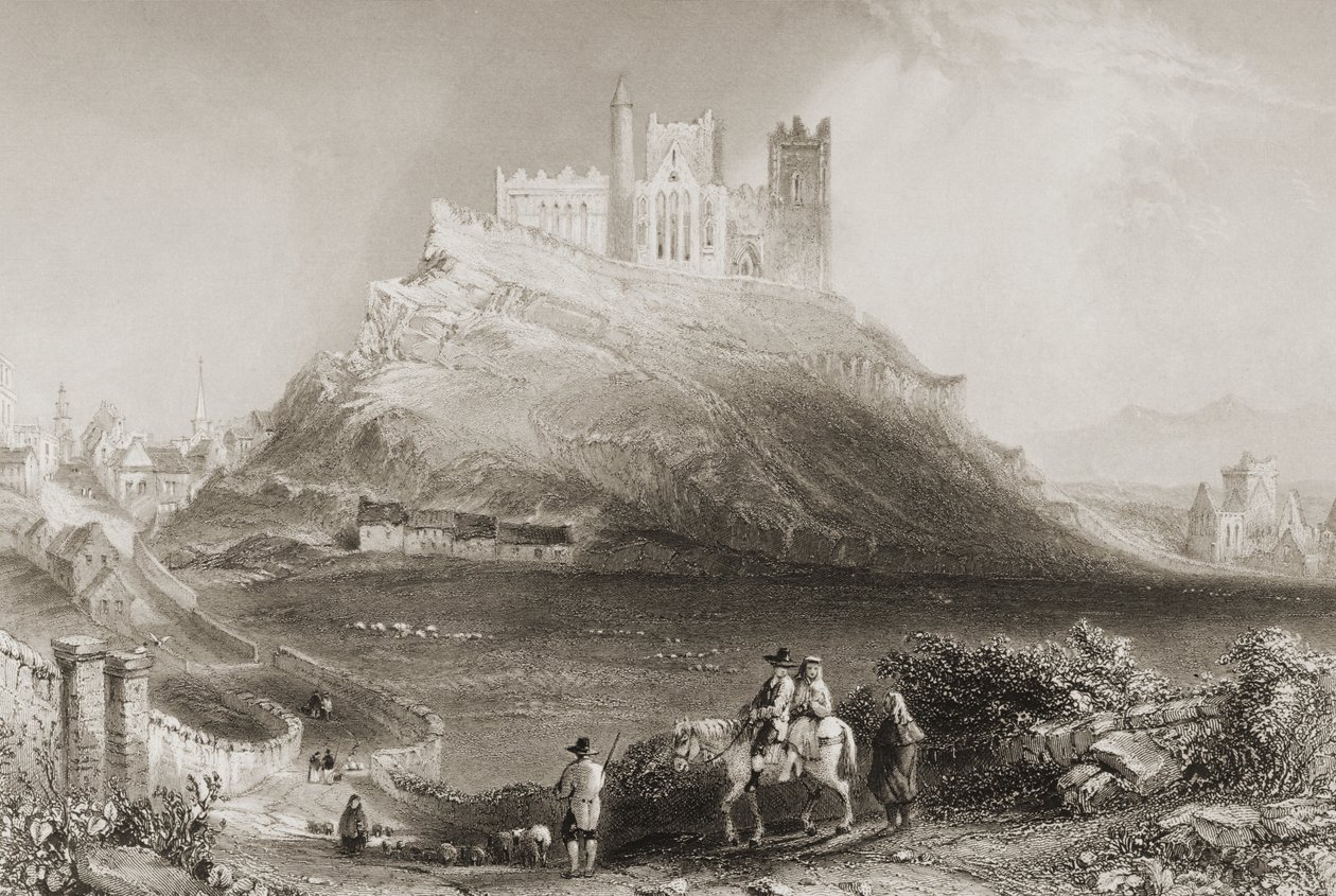 Cashel Kayası, County Tipperary, İrlanda. George Virtue, 1860