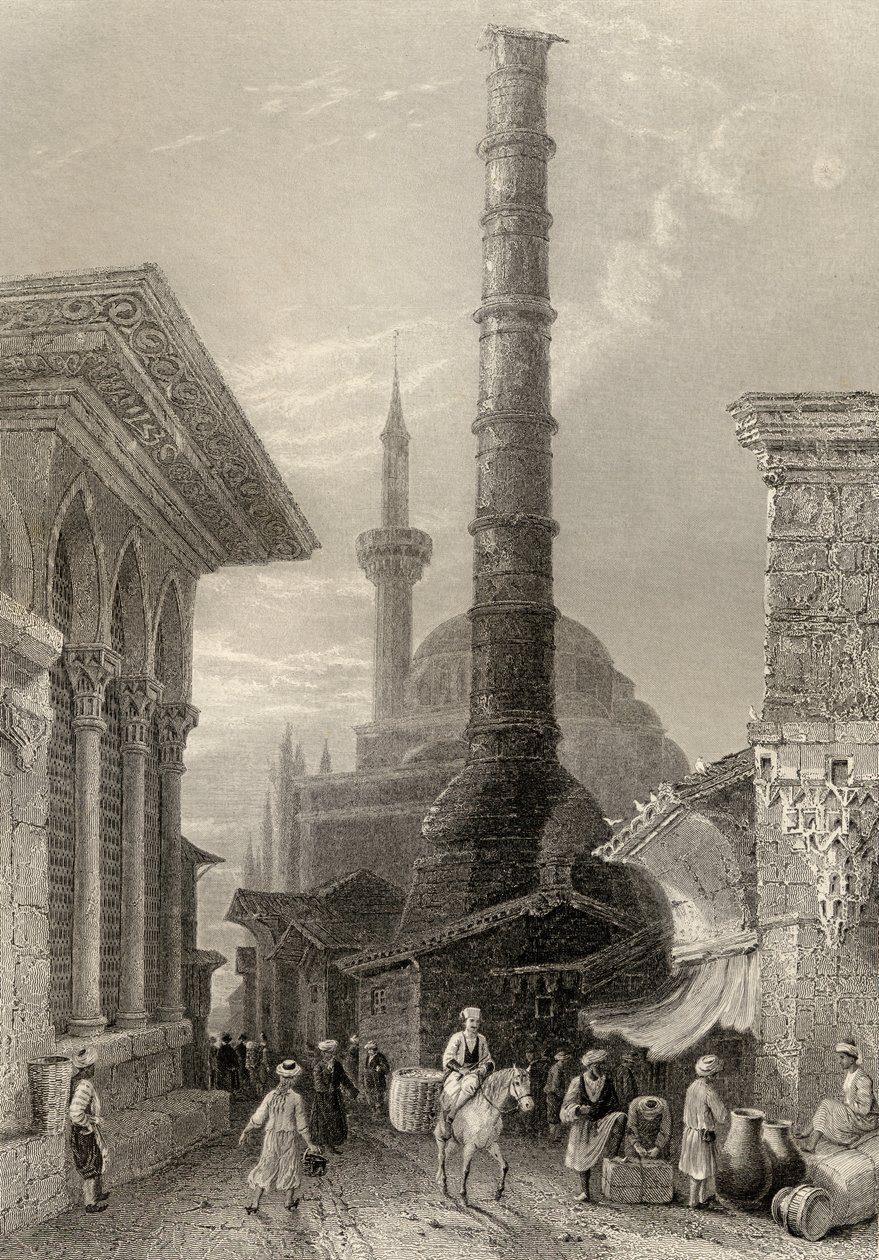 J. Carter tarafından oyulmuş Tchernberle Tash, Konstantinopolis, İstanbul, Türkiye by William Henry Bartlett