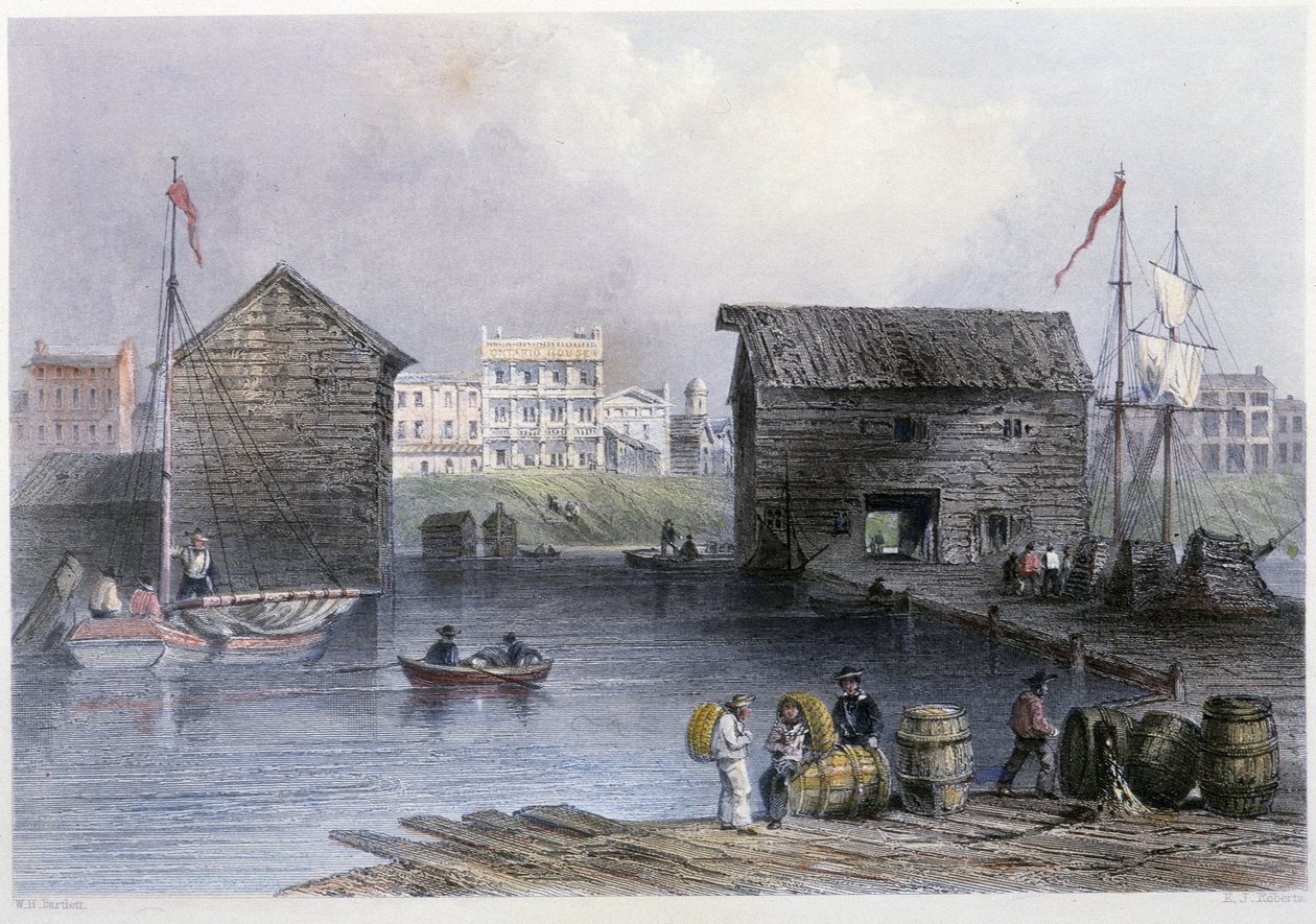 Toronto Rıhtımlarının görünümü - Bartlett W. H. by William Henry Bartlett