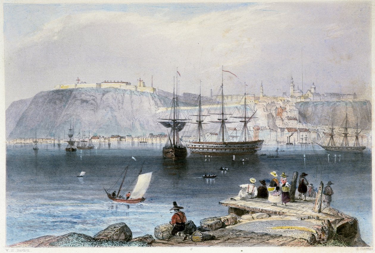 Vue de Québec et de son port (Kanada) - William Henry Bartlett, ed. George Erdem by William Henry Bartlett