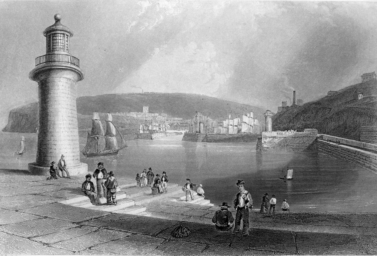 Whitehaven Limanı, c.1840-50 by William Henry Bartlett